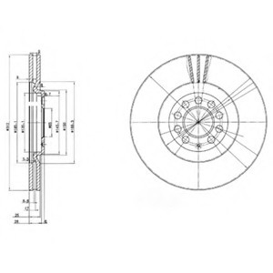 BG3528 DELPHI Диск гальмівний пер.(312*25) Audi A3, Golf IV, Skoda SuperB 99-