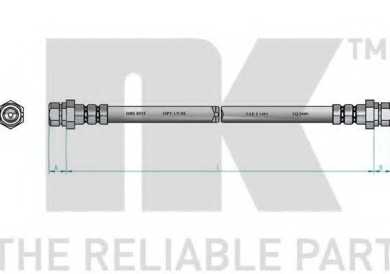 8547103 NK Шланг тормозной AUDI A3/SCODA OCTAVIA/VW GOLF/JETTA/PASSAT/TOURAN 03- зад. 8547103 NK
