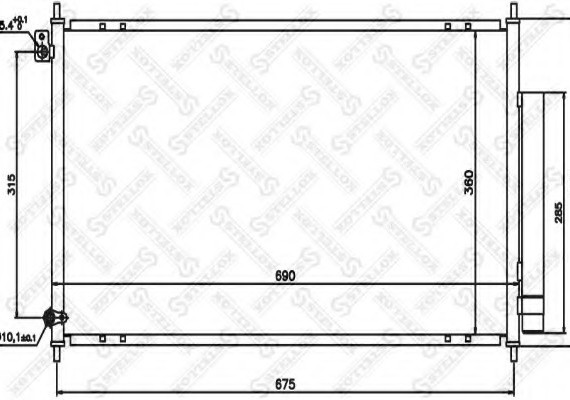 Фото радіатор кондиціонера T.S.X 04- 1045061SX STELLOX 1045061SX STELLOX Радіатор кондиціонера T.S.X 04-