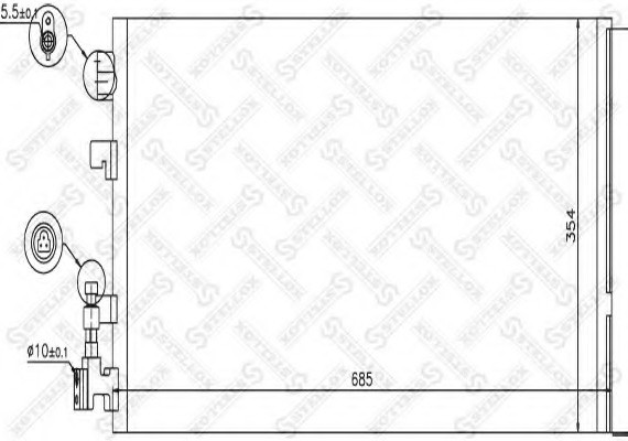 1045694SX STELLOX Радіатор кондиціонера Renault Scenic 1.5D 09>
