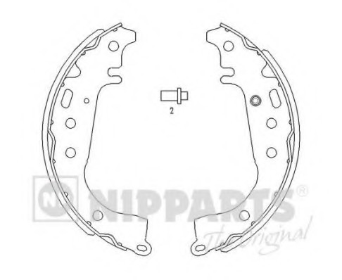 J3502071 NIPPARTS (Нидерланды) Колодки торм.бар.TOYOTA YARIS 1.0-1.4 99-/IQ 09- (Японська збірка) J3502071 NIPPARTS