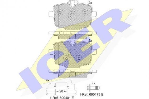 182005202 ICER 182005-202_колодки дисковые задние! \ BMW 7 G11/G12 3.0-4.4/3.0D 15> 182005202 ICER