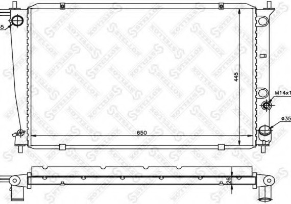 1025184SX STELLOX Радіатор охолодження двигуна M/T H-1 (Starex)