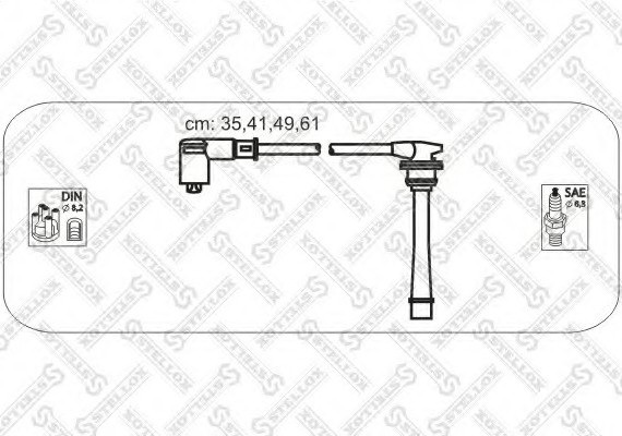 1038412SX STELLOX Провід високовольтний (комплект) Coupe,Elantra,Matrix, Cerato 2.0L,Tucson 2.0L