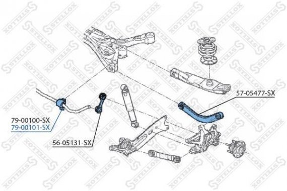 7900101SX STELLOX 79-00101-SX_втулка стабилизатора заднего! d18 \ Saab 9-3 all 03> 7900101SX STELLOX