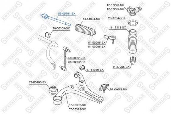 5500191SX STELLOX Тяга рульова Hyundai Accent 1.4i-1.6i/1.5CRDi 06