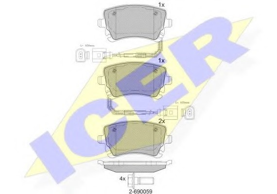 181674 ICER 181674_колодки дисковые задние ! \ VW Phaeton 3D2, Audi A6 RS6 4.2 02> 181674 ICER