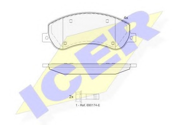 141793204 ICER 141793-204_колодки дисковые передние! \ VW Amarok 2.0TDi/BiTDi 10> 141793204 ICER