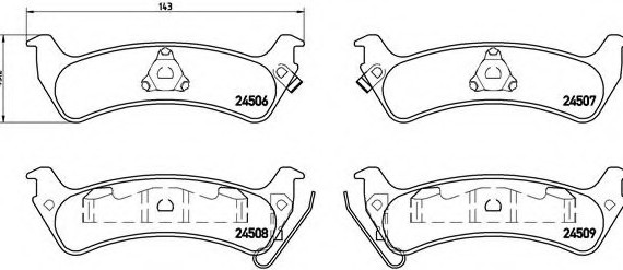 Колодки гальмівні JEEP CHEROKEE/GRAND CHEROKEE 2.5-5.9 91-99 задні P37012 BREMBO