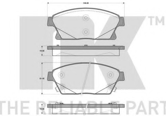 223646 NK Колодки тормозные дисковые передние / CHEVROLET Cruze, OPEL Astra-J 09~ 223646 NK