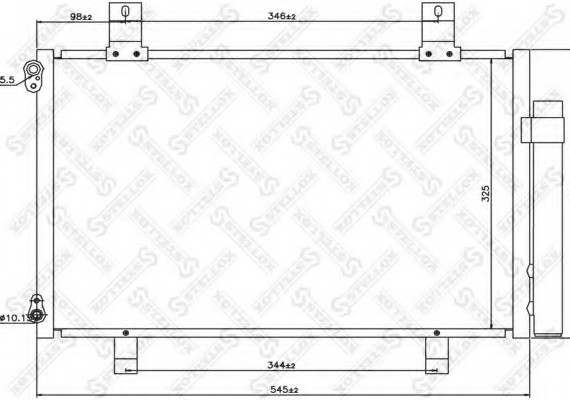 1045567SX STELLOX Радіатор кондиціонера SWIFT