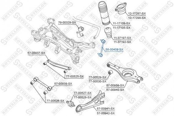 5600408SX STELLOX 56-00408-sx_тяга стабилизатора заднего! hyundai tucson ix35 09 5600408SX STELLOX