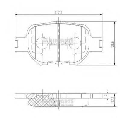 J3602091 NIPPARTS (Нидерланды) Колодки тормозные TOYOTA CELICA/COROLLA 1.8-2.0D 99- передние J3602091 NIPPARTS