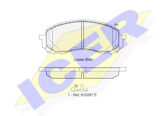 181800 ICER 181800_колодки дисковые передние! \ Subaru Impreza 1.6/1.6 AWD 01> 181800 ICER