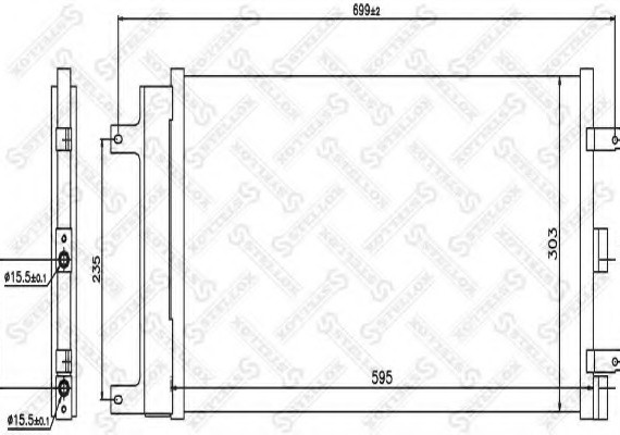 1045619SX STELLOX Радіатор кондиціонера Fiat Doblo 1.4i 8V 05>