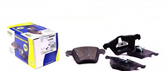 Фото комплект гальмівних колодок (дискових) 181655 ICER 181655 ICER Комплект гальмівних колодок (дискових)