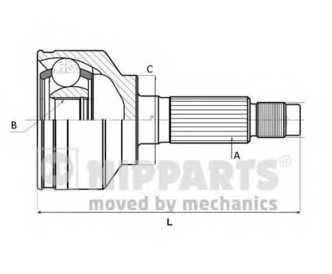 J2821011 NIPPARTS (Нидерланды) J2821011_ШРУС зовнішній к-кт! \ Nissan Patrol Y60 RD28T 91> J2821011 NIPPARTS