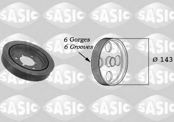 2150001 SASIC Шкив коленчатого вала CITROEN BERLINGO/C2/C3/C4/PEUGEOT 207/307 2150001 SASIC