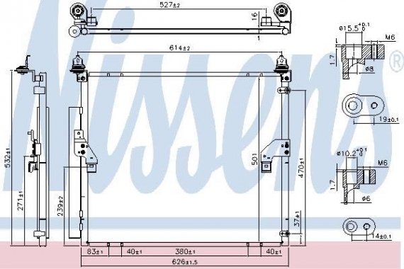 940617 NISSENS (Дания) Конденсер с осушителем TOYOTA FJ CRUISER 4.0i V6 1/06- 940617 940617 NISSENS