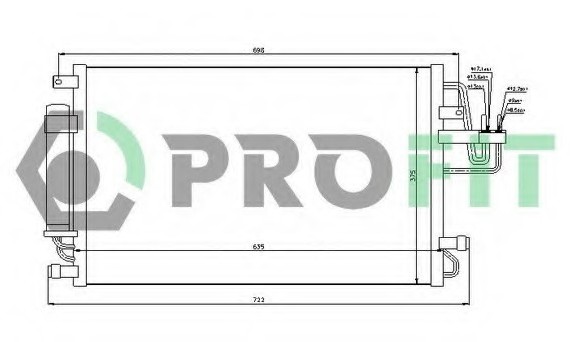 PR1305C1 PROFIT Конденсер кондиціонера