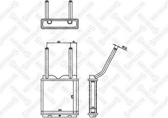 1035010SX STELLOX 10-35010-SX_радиатор печки! \ Opel Astra/Vectra all 88> 1035010SX STELLOX