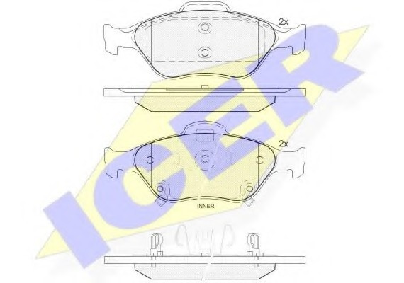 181877 ICER Комплект гальмівних колодок (дискових)