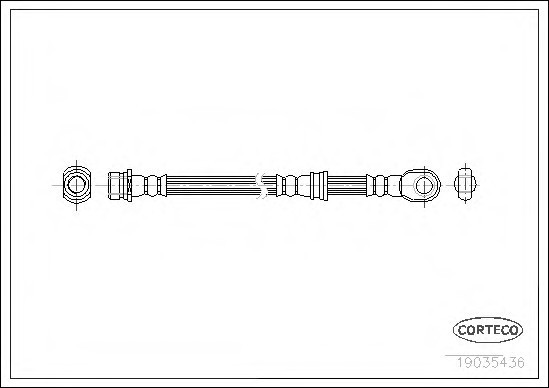 19035436 CORTECO (Германия) Шланг тормозной mitsubishi: pajero iv 3.2 di-d3.8 v6 06- 19035436 CORTECO