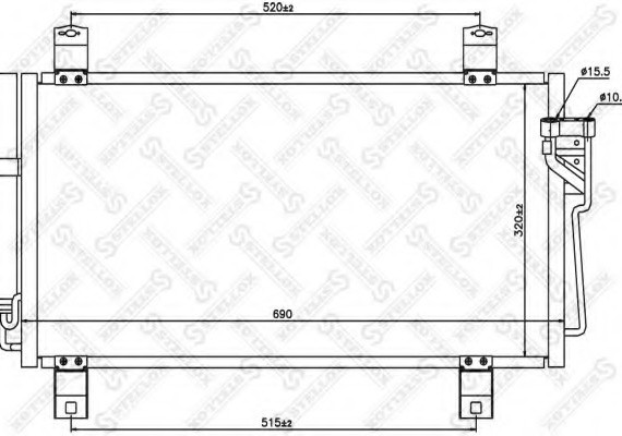 1045642SX STELLOX Радіатор кондиціонера Mazda 6 all 07>