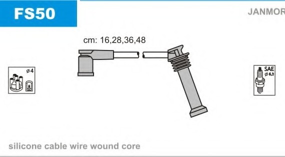 JM-FS50_к-кт проводов! \ Ford Mondeo III 1.8/2.0 16V 00-07 FS50 JANMOR