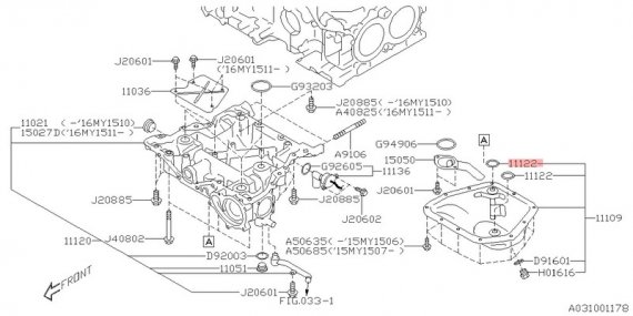 11122AA350 SUBARU Уплотнительное Кольцо ПОДДОНА ДВС \ SEALING-OIL PAN 11122AA350 SUBARU