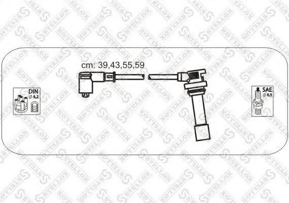 1038459SX STELLOX Провід високовольтний (комплект) Mazda 323 1.5 16V 94-98