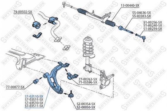 Фото 57-03510-SX_рычаг левый! \ Fiat Doblo 1.2-1.9D 01> 5703510SX STELLOX 5703510SX STELLOX 5703510SX STELLOX 57-03510-SX_рычаг левый! \ Fiat Doblo 1.2-1.9D 01> 5703510SX STELLOX