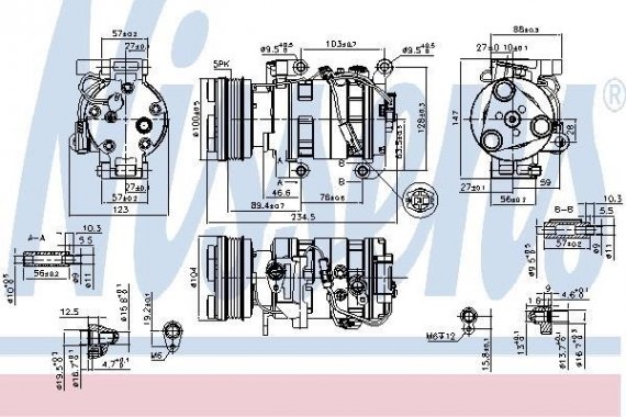 89550 NISSENS (Дания) Компрессор MAZDA 3 (BK) 2.0 10/03- AT (PANASONIC) 89550 89550 NISSENS