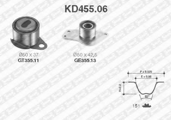 KD45506 SNR Ролик натяж. ГРМ