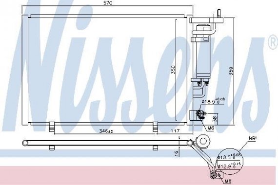 940500 NISSENS (Дания) Конденсер FORD B-MAX 11/13-, FIESTA VI 4/13- 940500 940500 NISSENS