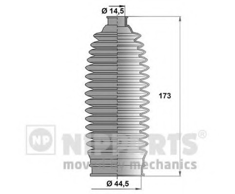 N2847014 NIPPARTS (Нидерланды) Пильовик рульової рейки SUBARU IMPREZA 2.0 2.5 02 N2847014 NIPPARTS