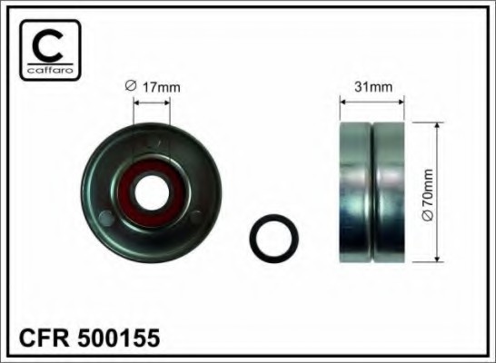 500155 CAFFARO Ролик прив. ремня мет. TO RAV4 2.4L 05-, Camry -11 500155 CAFFARO