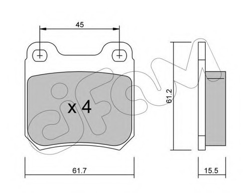 8222750 CIFAM КОЛОДКИ ТОРМОЗНЫЕ ЗАДН OPEL OMEGAA 86-, VECTRAB 95- 8222750 CIFAM