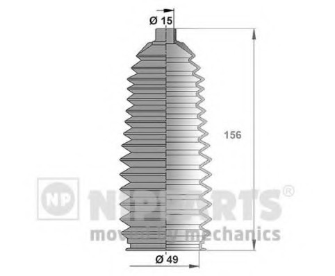 J2843012 NIPPARTS (Нидерланды) Комплект пильника рульового керування J2843012 J2843012 NIPPARTS