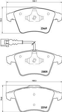 P85149 BREMBO (Германия) Колодки гальмівні VW TOUAREG 02-10 (1LB) передні P85149 BREMBO