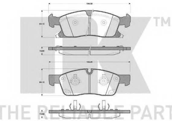 229330 NK Колодки тормозные JEEP GRAND CHEROKEE IV 10- передние 229330 NK