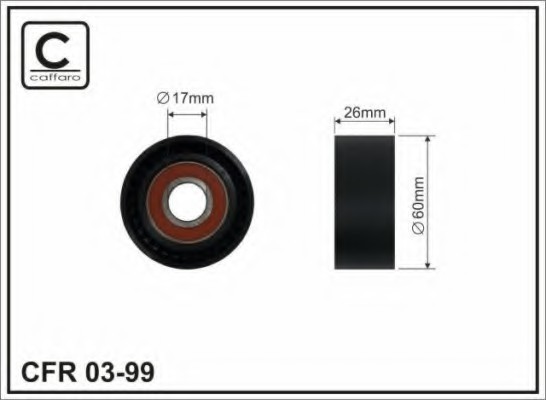 0399 CAFFARO Ролик п/клин. ремня PSA Berlingo, Xantia, FI Scudo 0399 CAFFARO