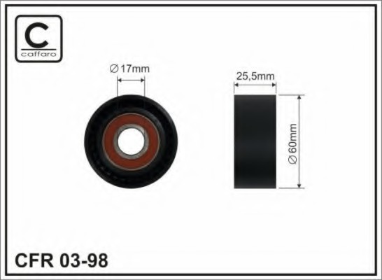 0398 CAFFARO Ролик п/клин. ремня PSA Berlingo, Xsara,Jumper, FI 0398 CAFFARO