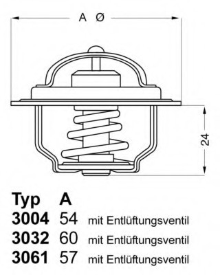 Термостат FIAT; FORD;I SUZU; LANCIA; LAND ROVER (пр-во Wahler) 3004.82D1