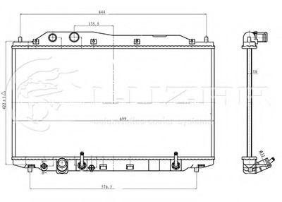 LRC23RH LUZAR (Россия) Радиатор охлаждения Honda Civic 4D (06-) Hybrid LRC23RH LUZAR