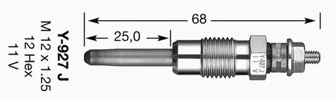 4916 NGK Свічка розжарювання Renault Megane I 1.9D 94->  (NGK)