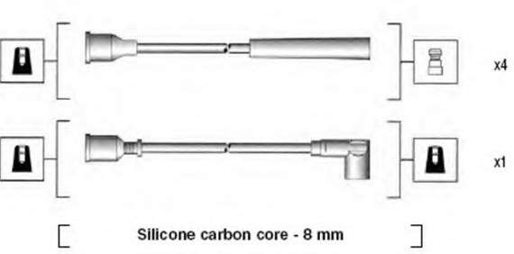 941185050766 MAGNETI MARELLI (Италия) Комплект ізольованих проводів для свічок запалення