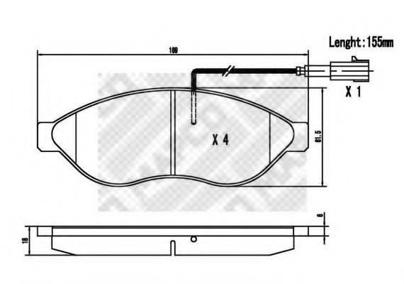 6847 Mapco К-т колодок торм. Fr PSA BOXER, JUMPER 2.2, FI DU 6847 MAPCO