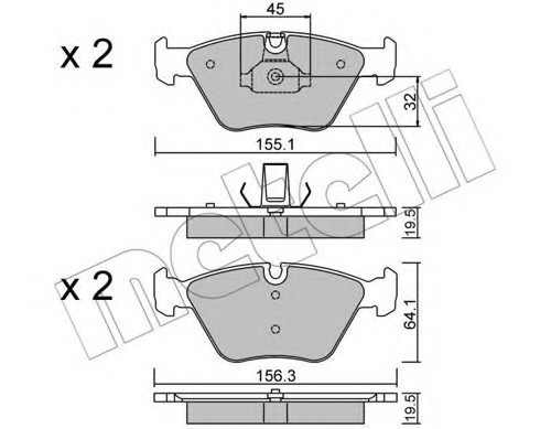 2202073 METELLI (Италия) Комплект тормозных колодок, дисковый тормоз 2202073 METELLI
