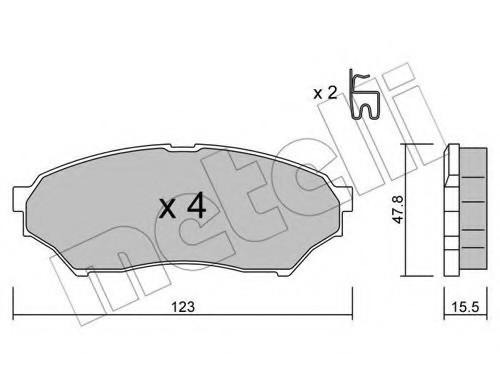2203970 METELLI (Италия) Комплект тормозных колодок, дисковый тормоз 2203970 METELLI